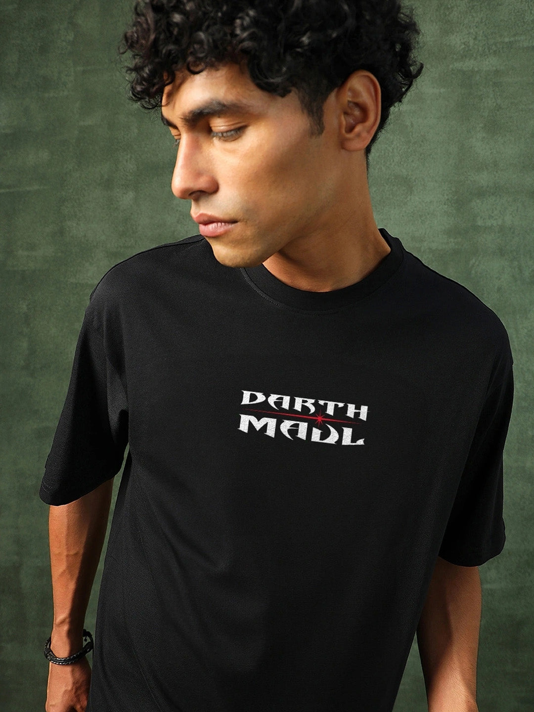 Star-Wars Darth Maul Printed Pure Cotton Oversized Black T-shirt