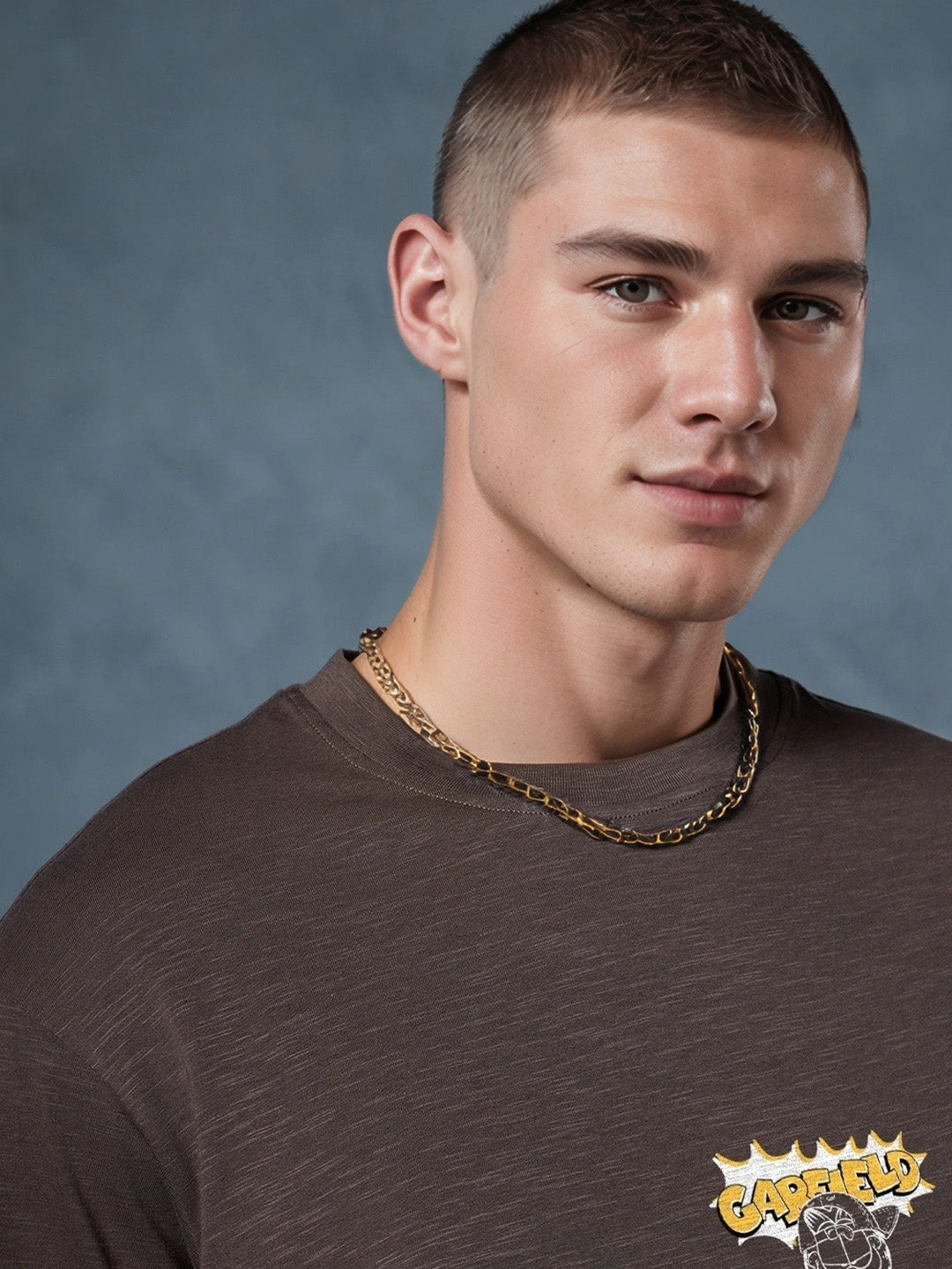 Garfield Attitude Printed Pure Cotton Oversized Brown T-shirt