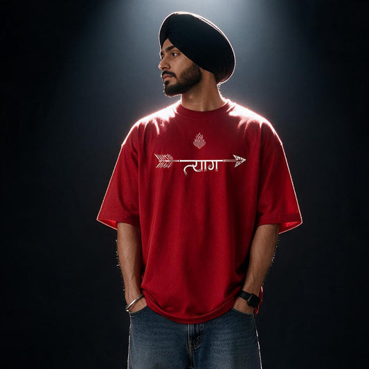 Bhagat Singh - Tyaag Printed Pure Cotton Oversized T-shirt