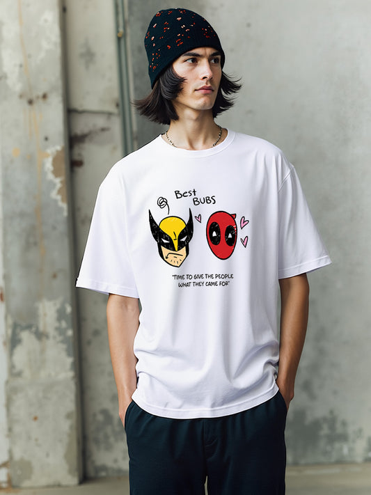 Best Bubs Printed Pure Cotton Oversized White T-shirt