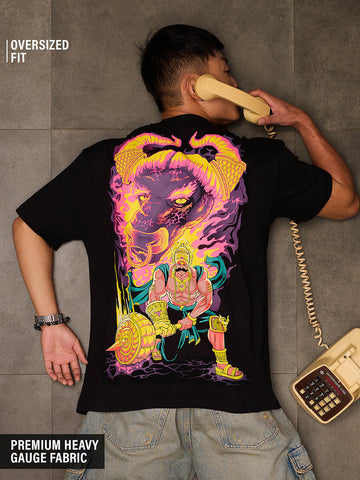 God of Death Printed Pure Cotton Oversized T-shirt
