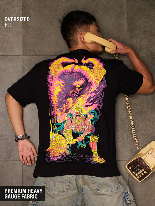 God of Death Printed Pure Cotton Oversized T-shirt