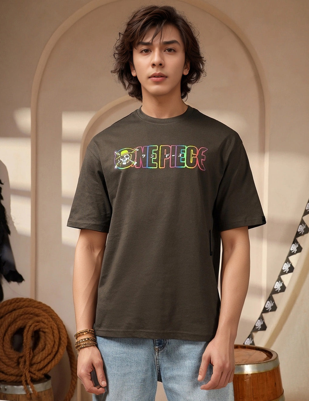 Straw Hat Crew - One Piece Printed Pure Cotton Oversized T-shirt