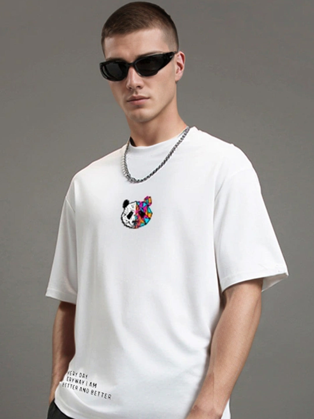 Better and Better Printed Pure Cotton Oversized White T-shirt