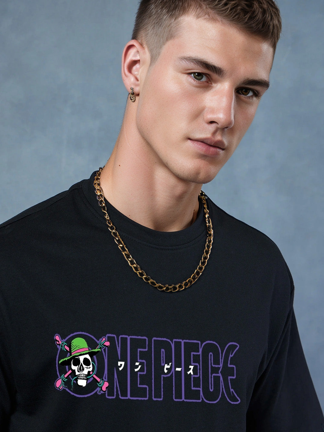 Pirate Crew - One Piece Printed Pure Cotton Oversized Black T-shirt