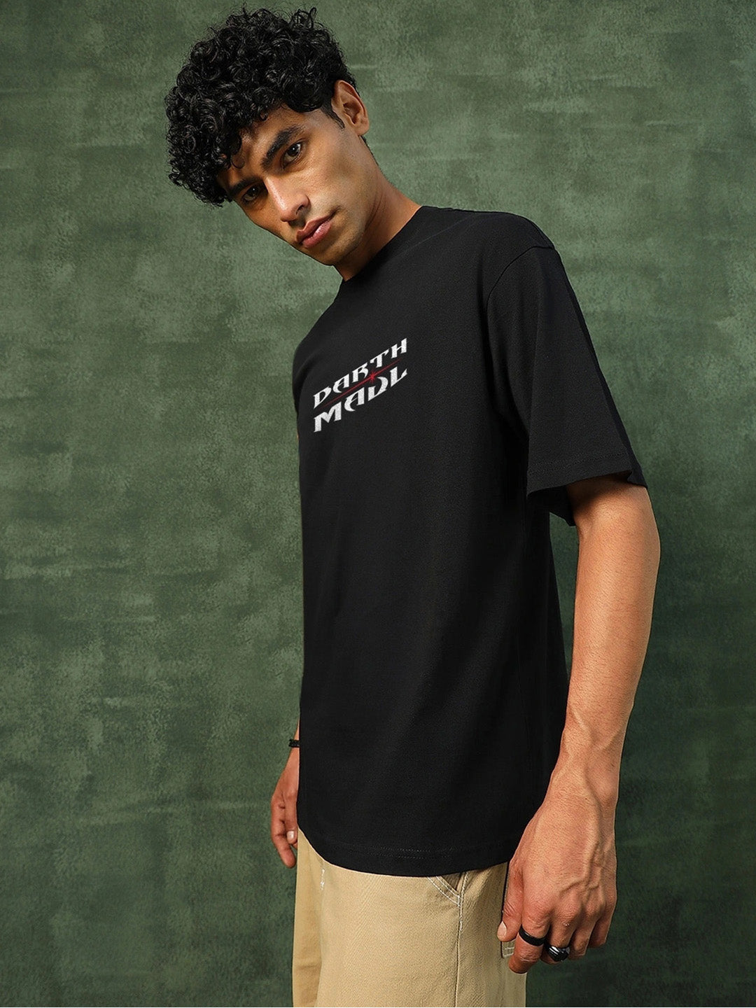 Star-Wars Darth Maul Printed Pure Cotton Oversized Black T-shirt