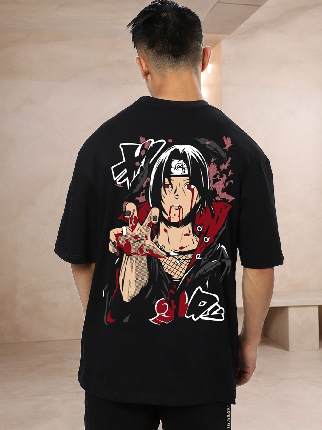 Itachi Moment - Uchiha Clan Printed Pure Cotton Oversized Black T-shirt