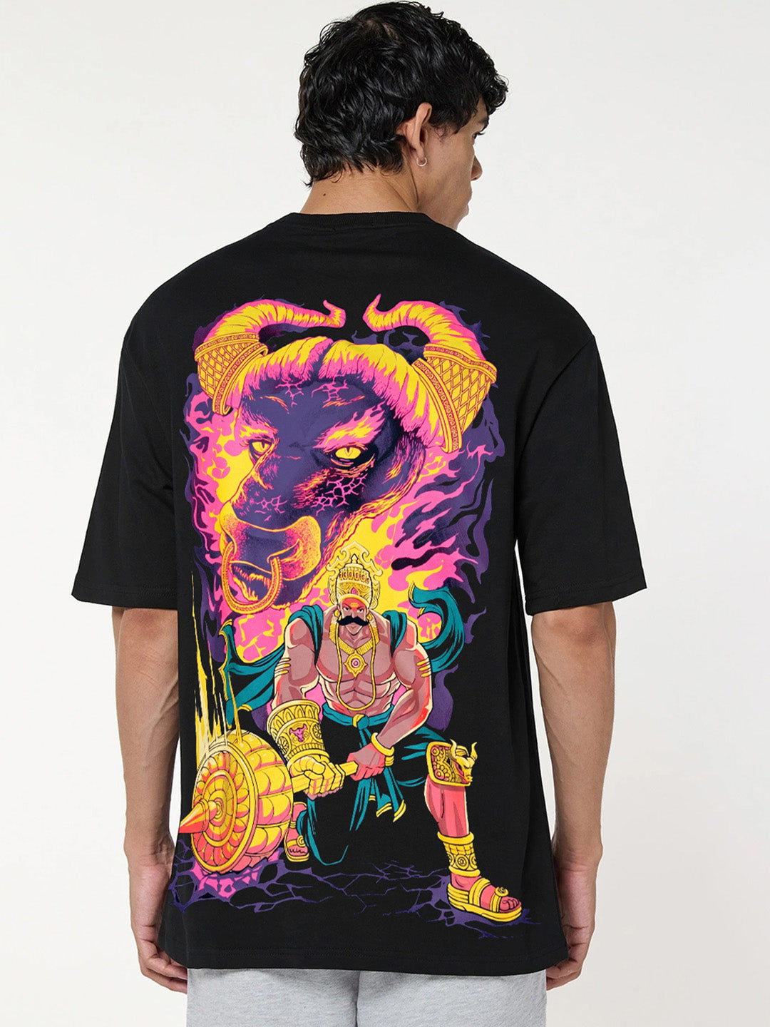 God of Death Printed Pure Cotton Oversized T-shirt