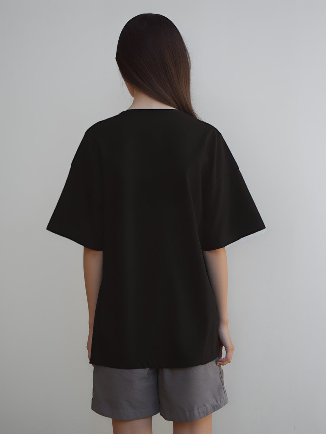 Sunflower Printed Pure Cotton Oversized Black T-shirt