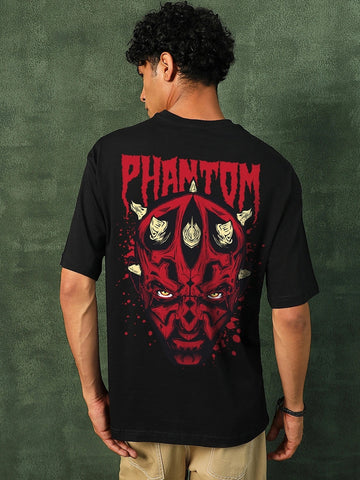Star-Wars Darth Maul Printed Pure Cotton Oversized Black T-shirt