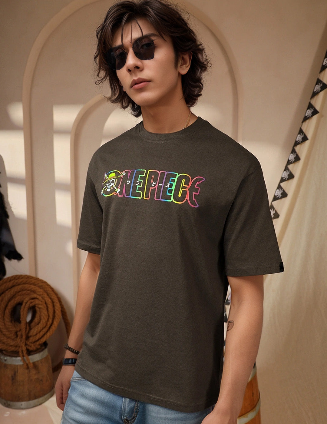 Straw Hat Crew - One Piece Printed Pure Cotton Oversized T-shirt