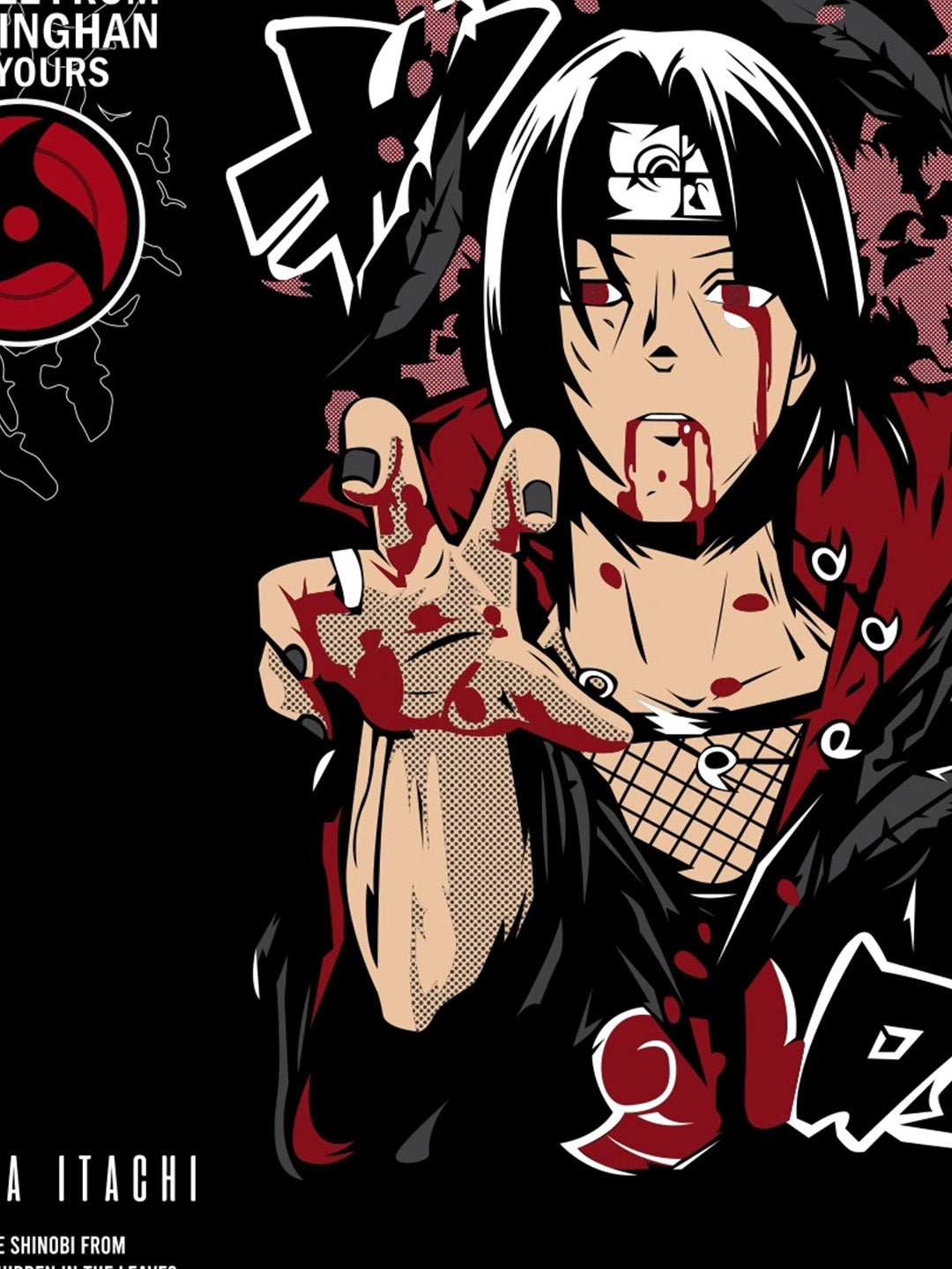 Itachi Moment - Uchiha Clan Printed Pure Cotton Oversized Black T-shirt