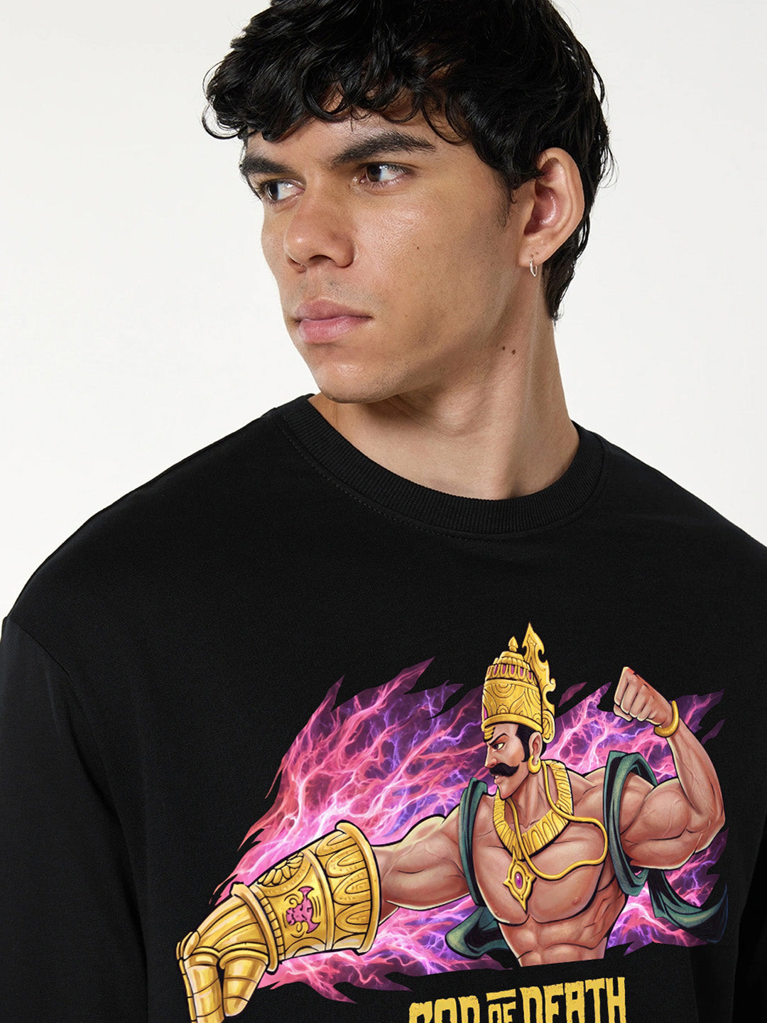 God of Death Printed Pure Cotton Oversized T-shirt