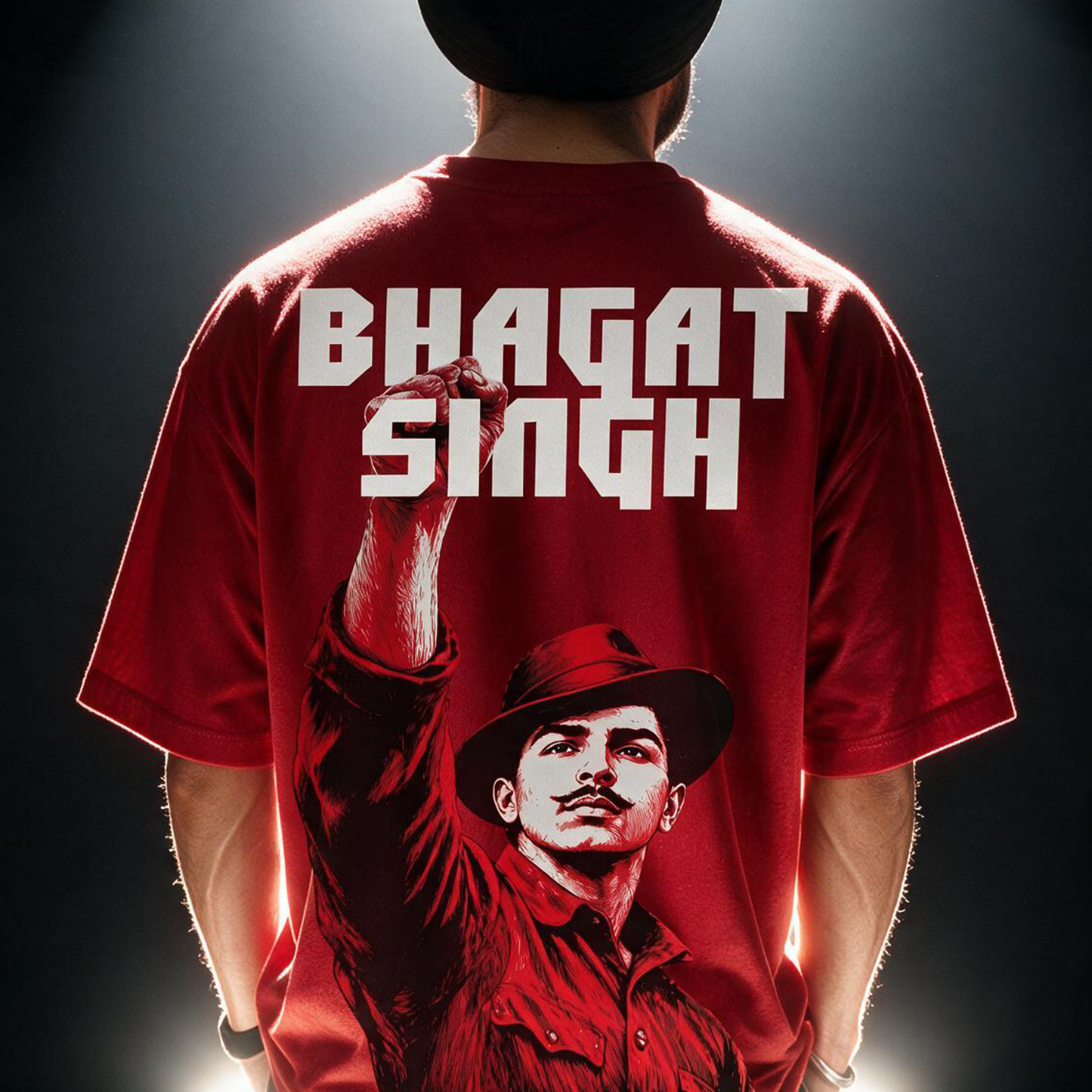 Bhagat Singh - Tyaag Printed Pure Cotton Oversized T-shirt