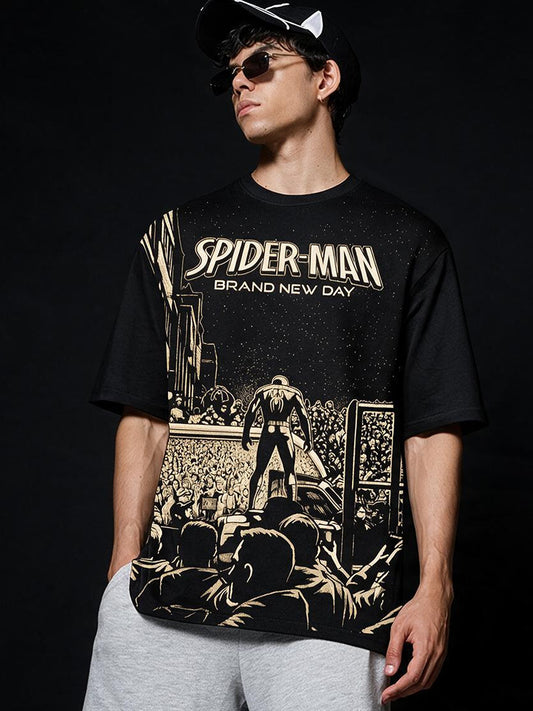 Spider-Man - Brand New Day Front Printed Pure Cotton Oversized T-shirt