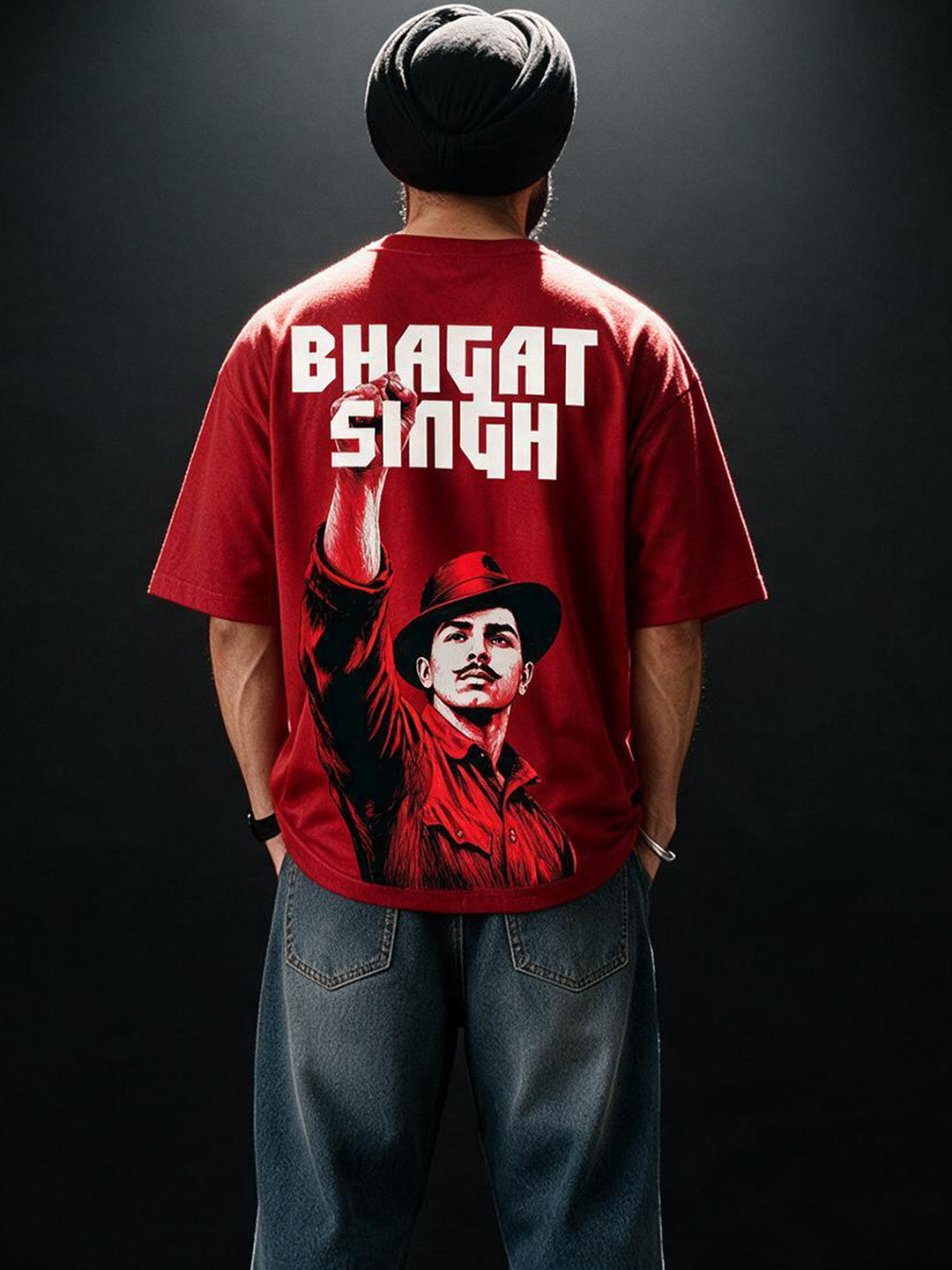 Bhagat Singh - Tyaag Printed Pure Cotton Oversized T-shirt