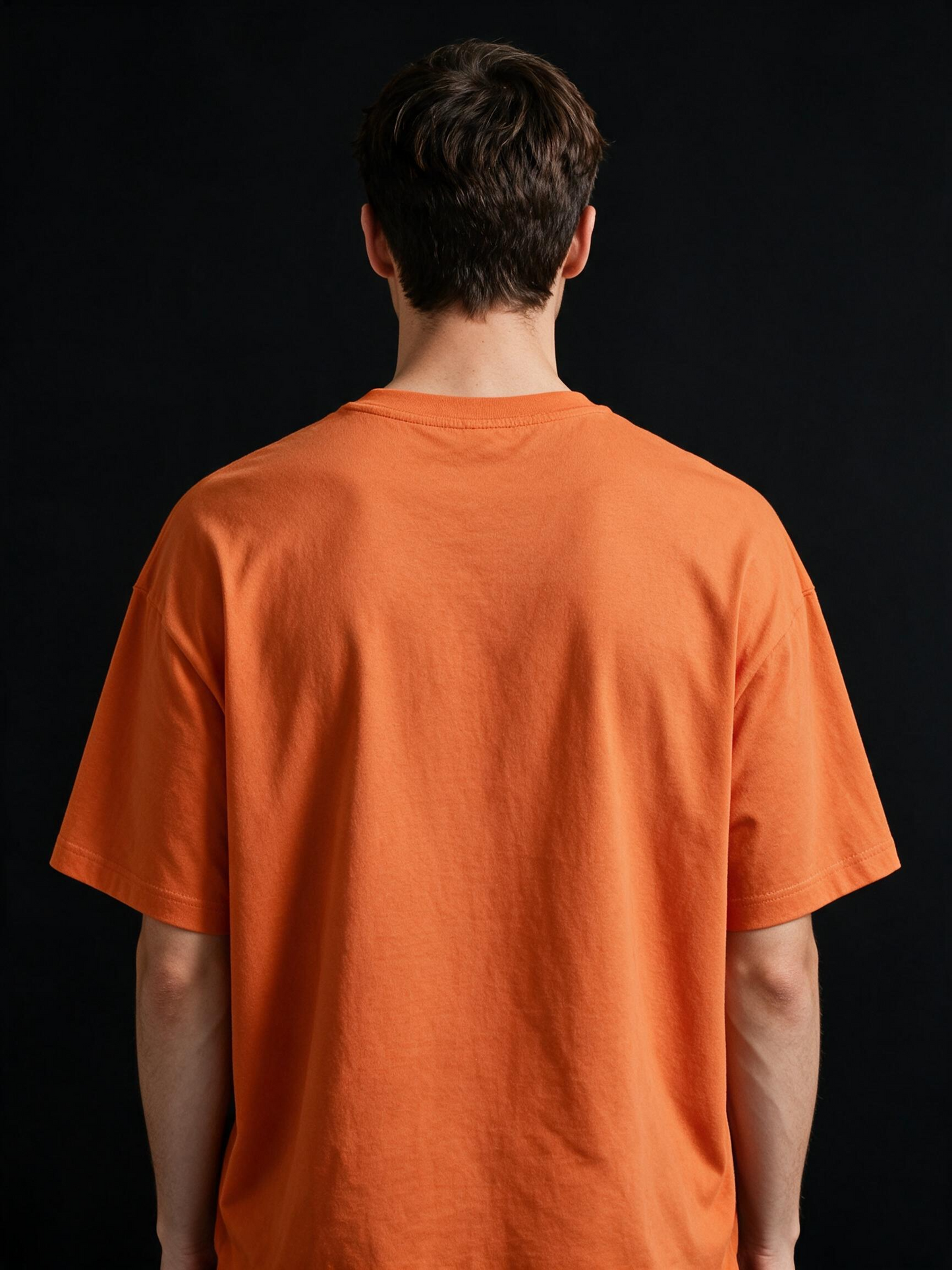 Boston Typography Printed Pure Cotton Oversized Orange T-shirt