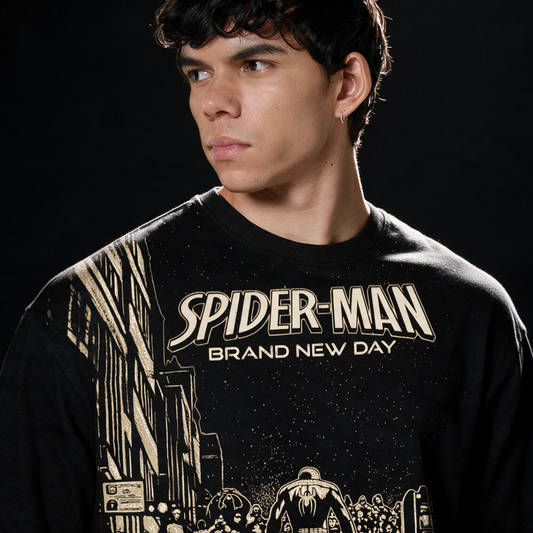 Spider-Man - Brand New Day Front Printed Pure Cotton Oversized T-shirt
