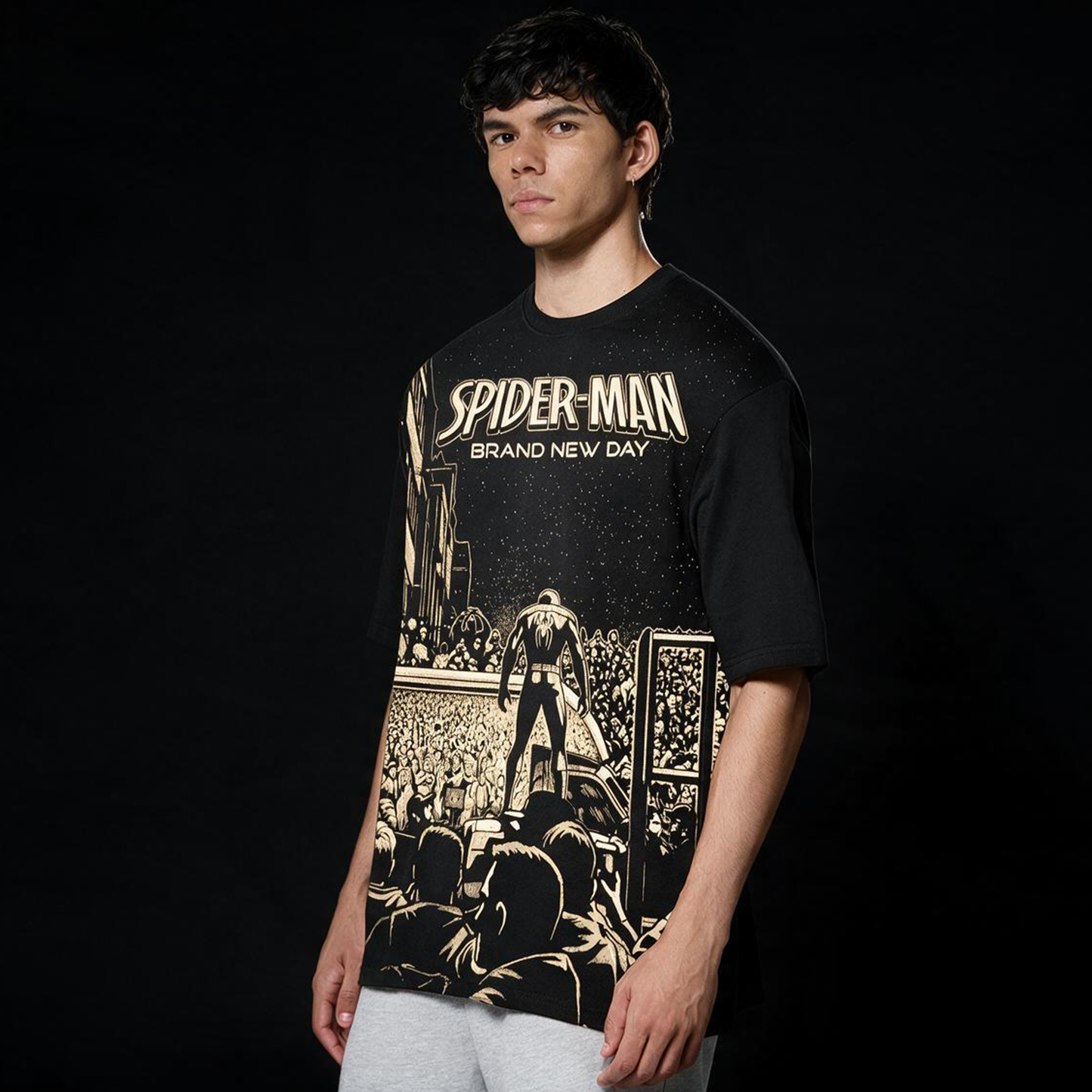 Spider-Man - Brand New Day Front Printed Pure Cotton Oversized T-shirt