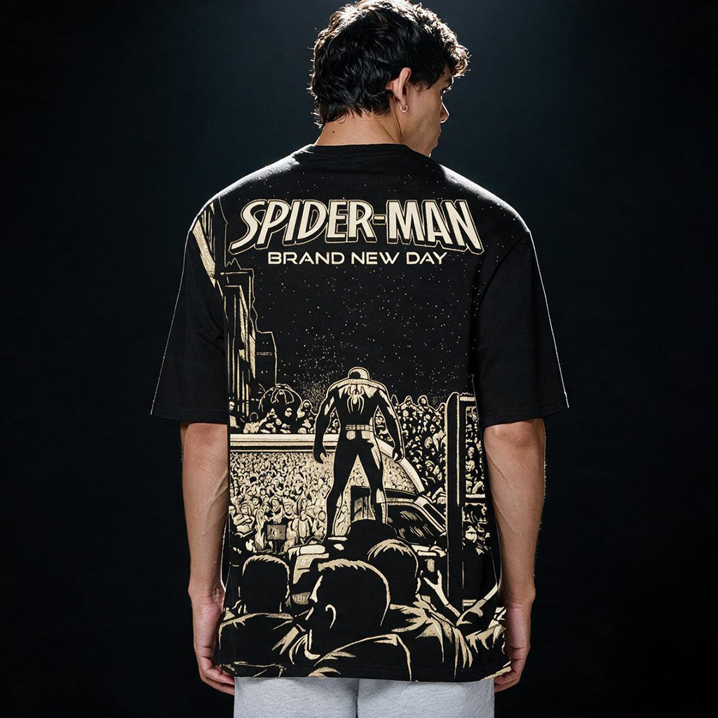 Spider-Man - Brand New Day Printed Pure Cotton Oversized T-shirt