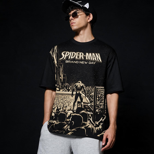 Spider-Man - Brand New Day Front Printed Pure Cotton Oversized T-shirt