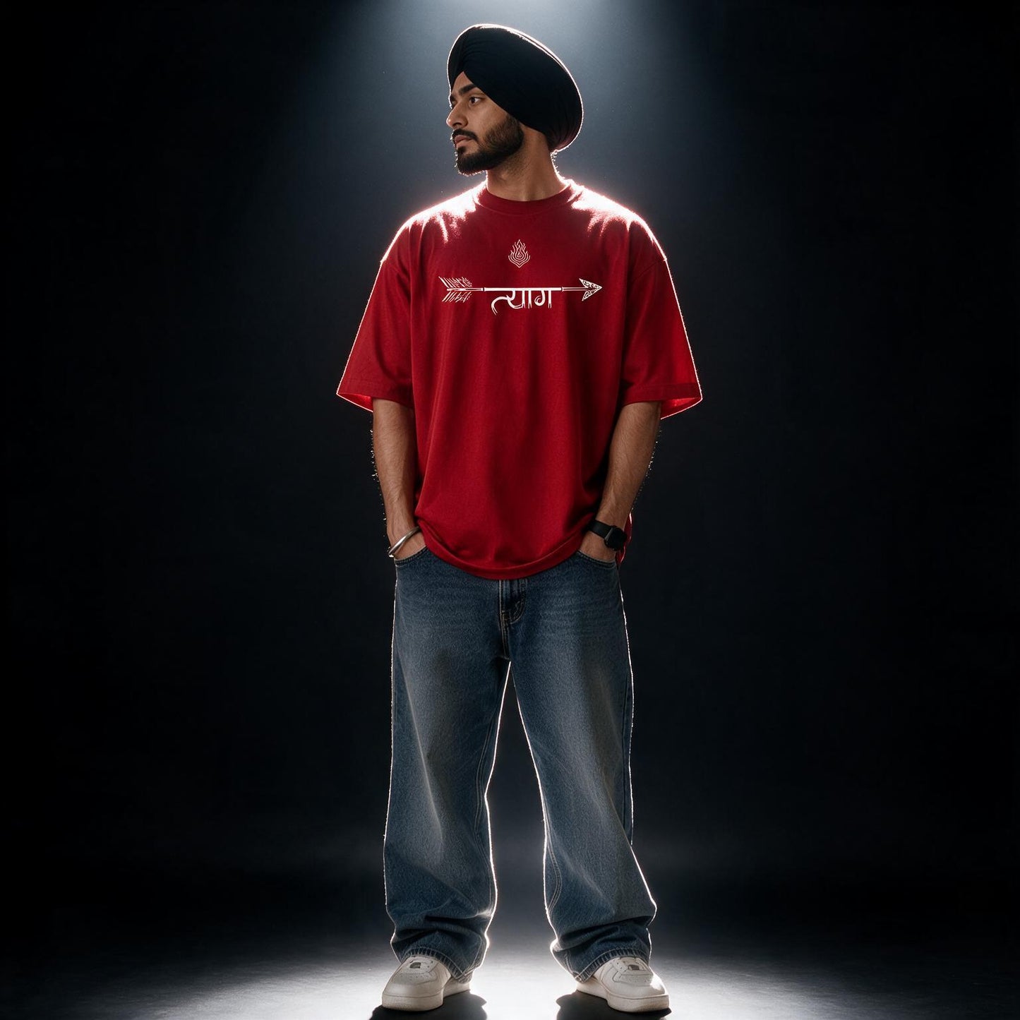 Bhagat Singh - Tyaag Printed Pure Cotton Oversized T-shirt