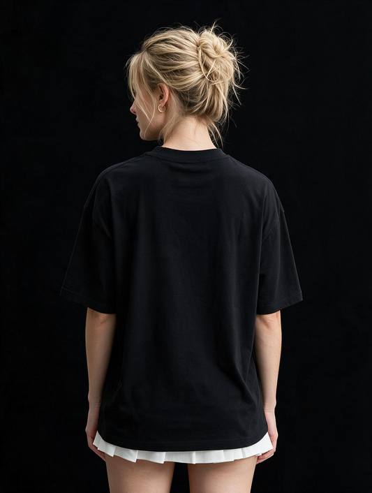 Satan Is My Sugar Daddy Printed Pure Cotton Oversized Black T-shirt