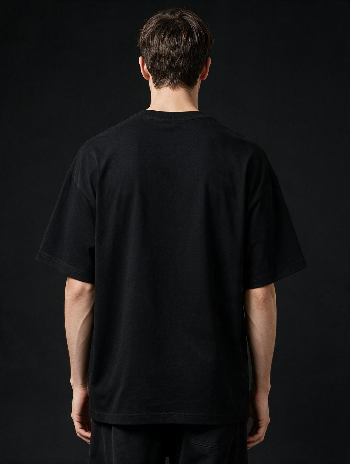 Midnight Spook Show Printed Pure Cotton Oversized Black T-shirt
