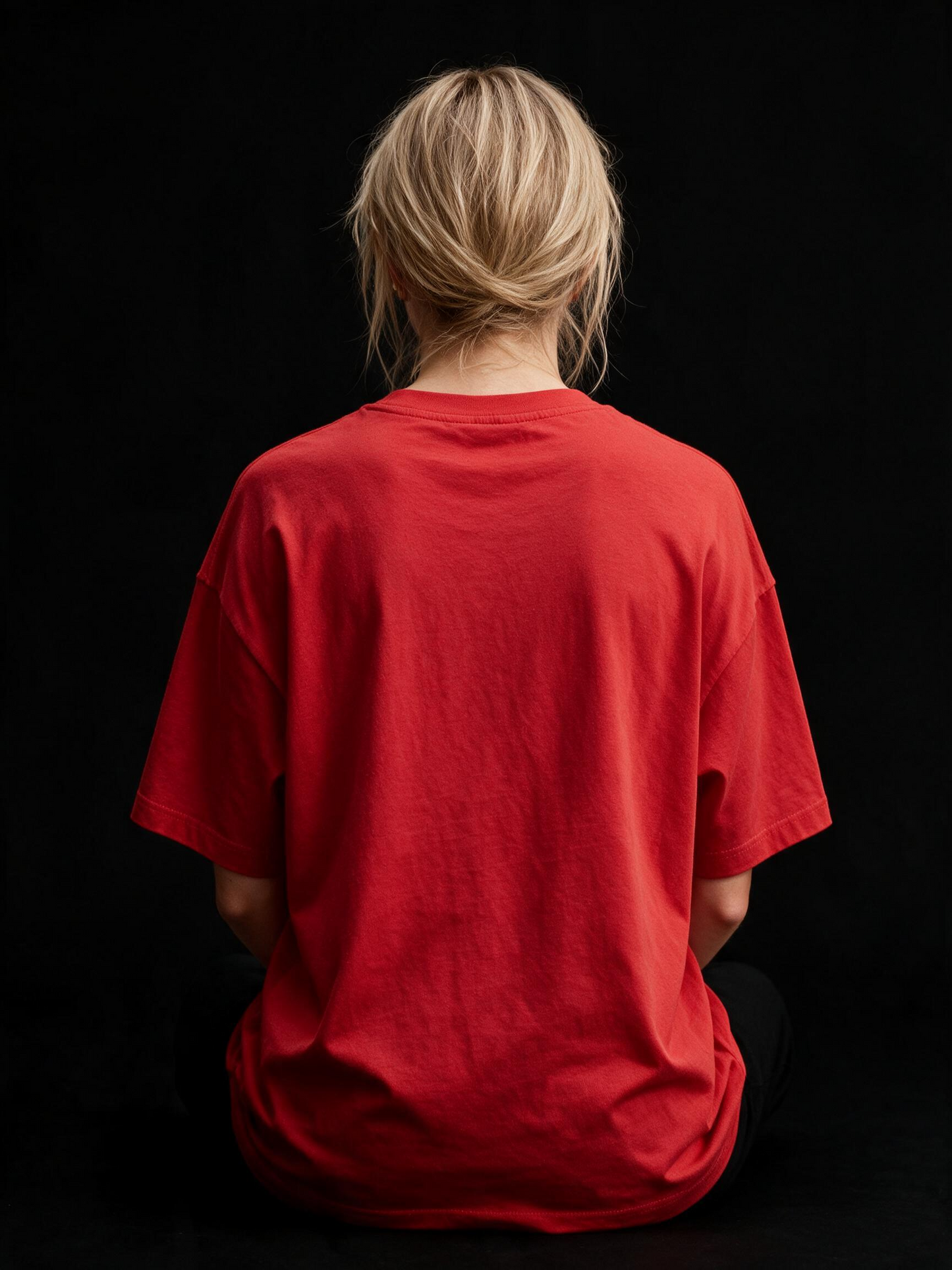 Stay Groovy Printed Pure Cotton Oversized Red T-shirt