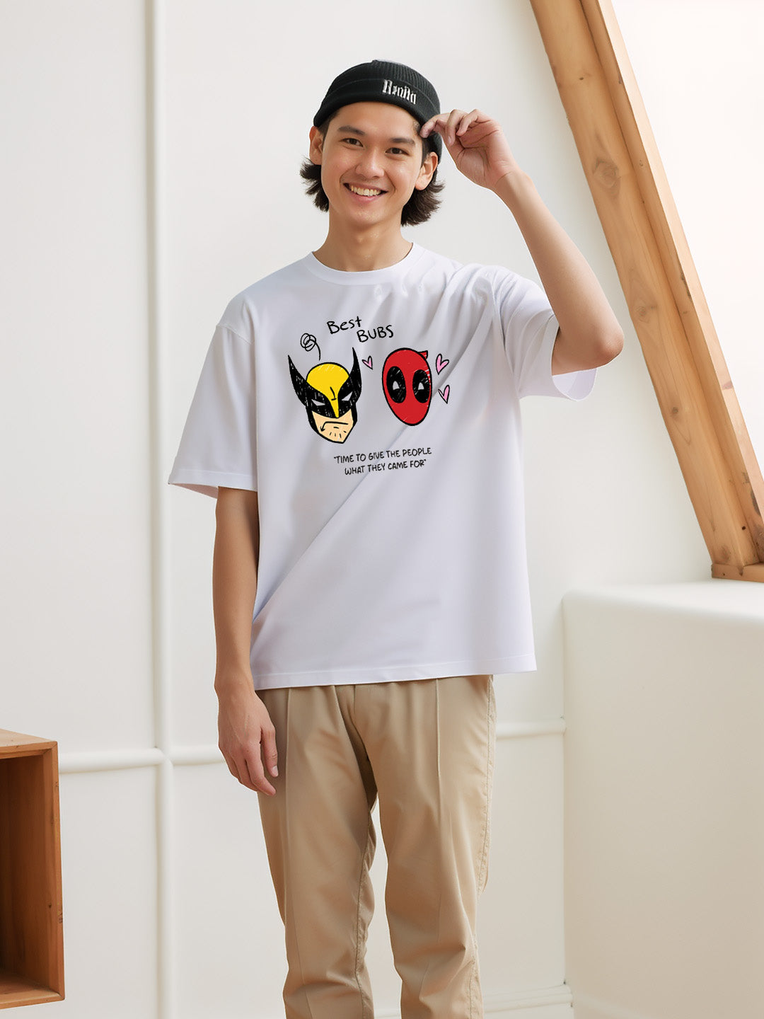 Best Bubs Printed Pure Cotton Oversized White T-shirt