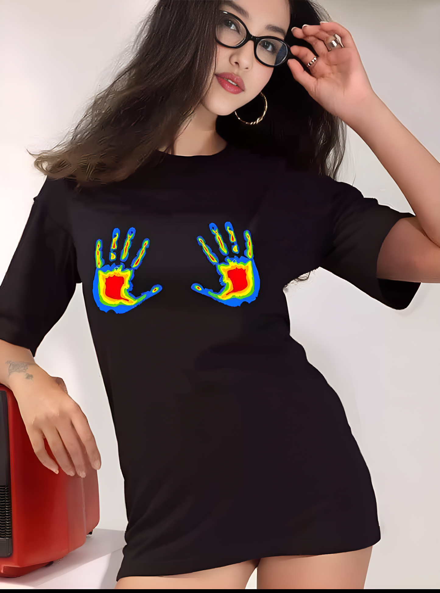Warmth of Love Printed Pure Cotton Oversized T-shirt