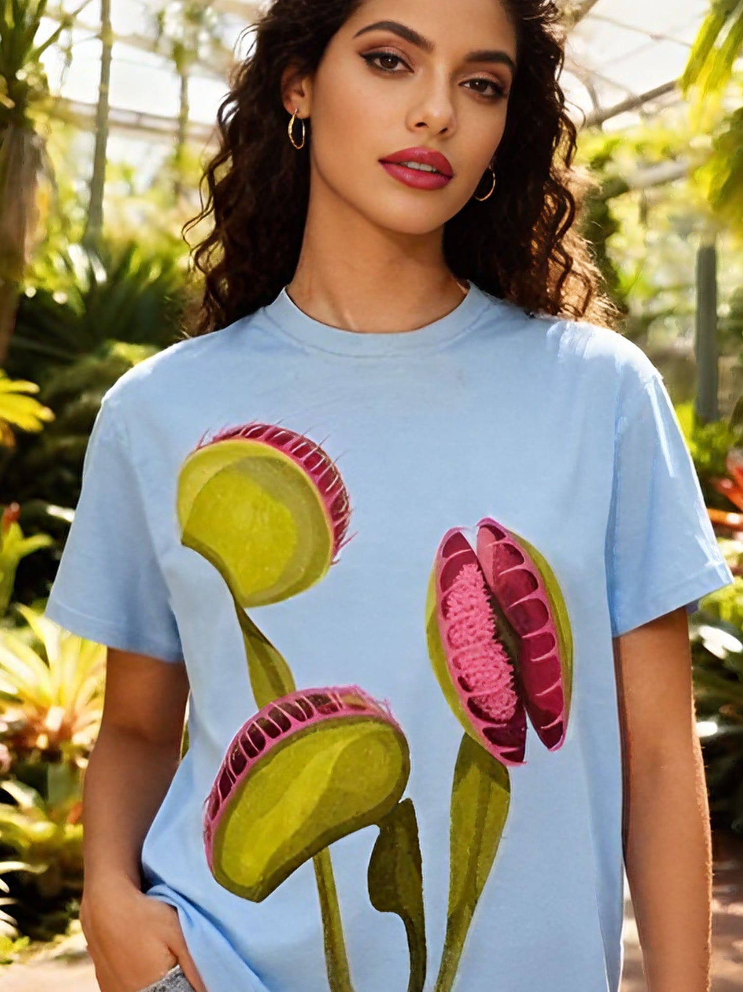 Carnivorous Plant Printed Pure Cotton Oversized T-shirt