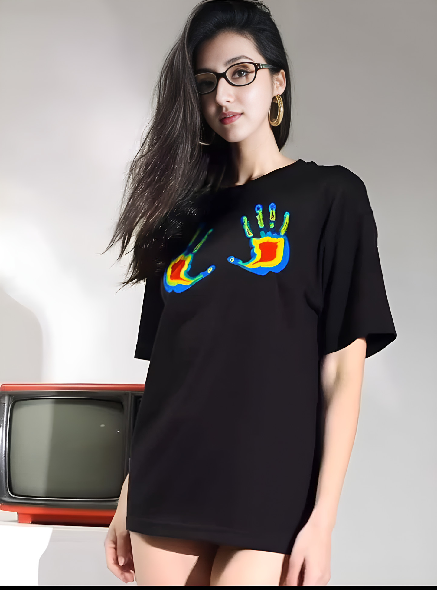 Warmth of Love Printed Pure Cotton Oversized T-shirt