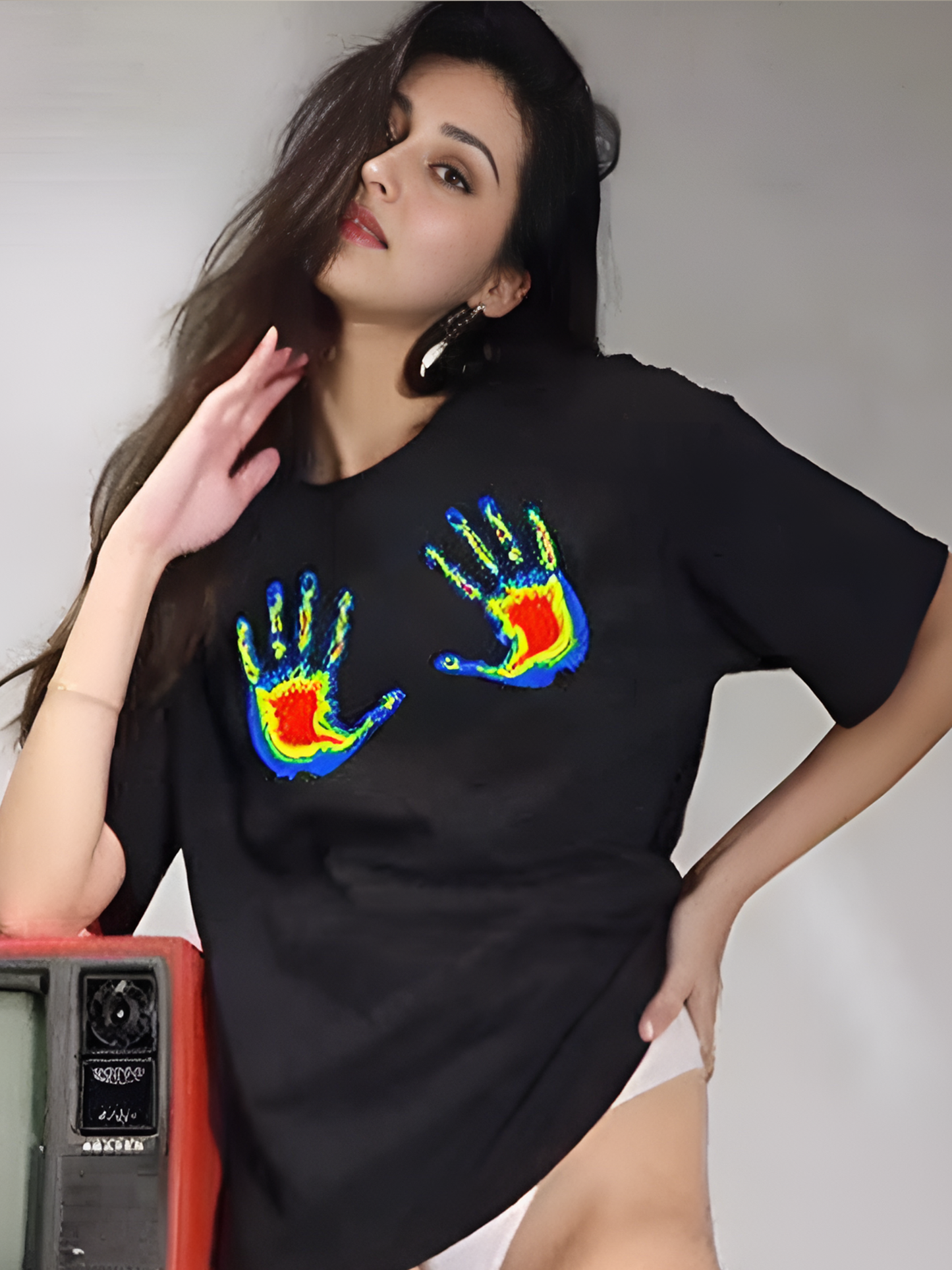 Warmth of Love Printed Pure Cotton Oversized T-shirt