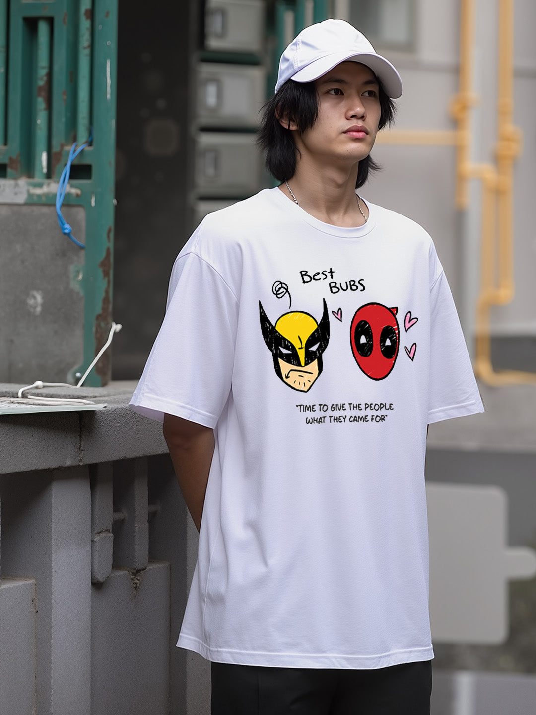 Best Bubs Printed Pure Cotton Oversized White T-shirt