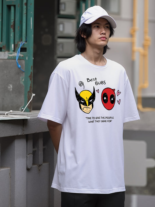 Best Bubs Printed Pure Cotton Oversized White T-shirt