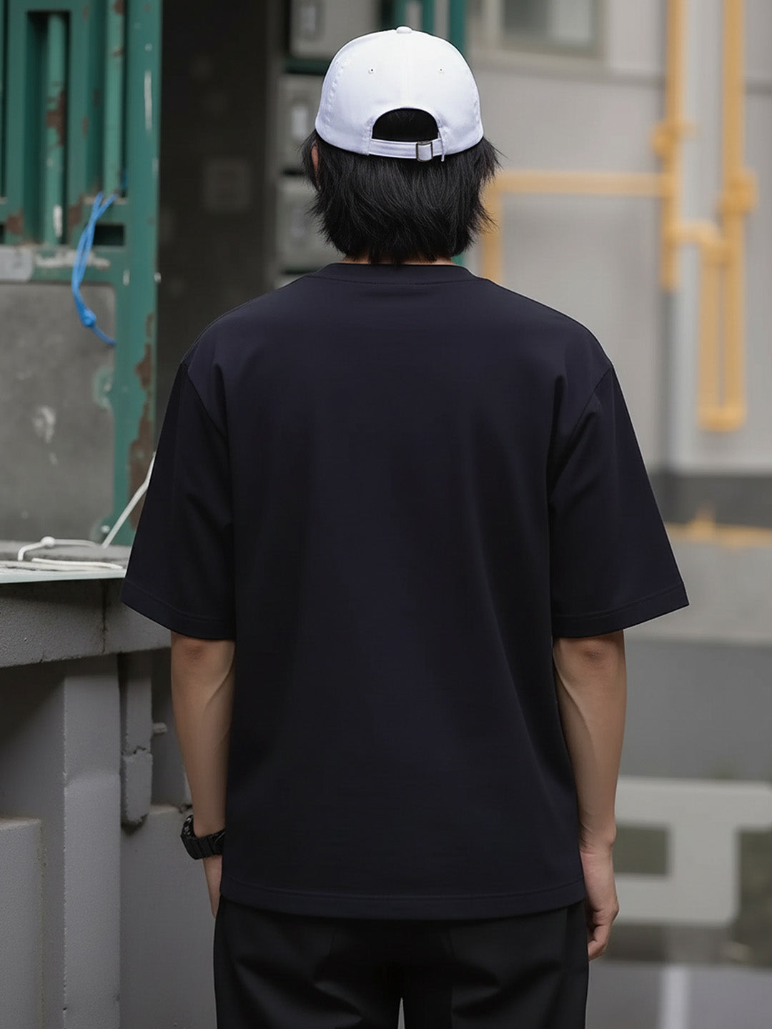 UNLIMITED Typography Printed Pure Cotton Oversized Black T-shirt