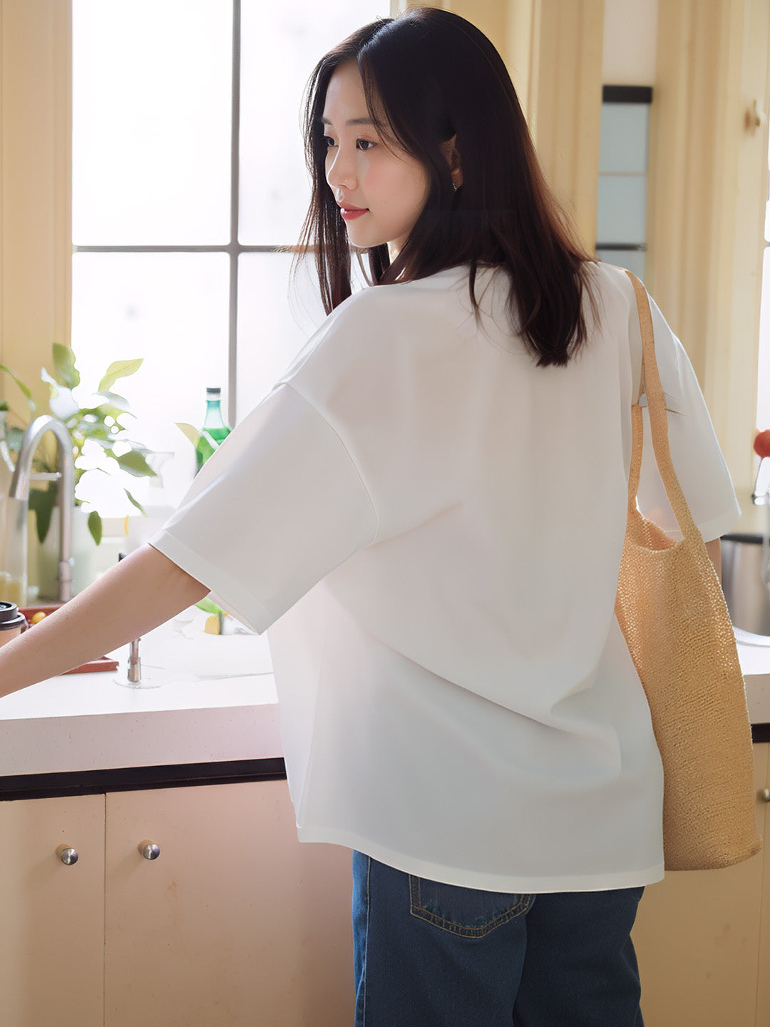 Moana The Ocean Printed Pure Cotton Oversized White T-shirt