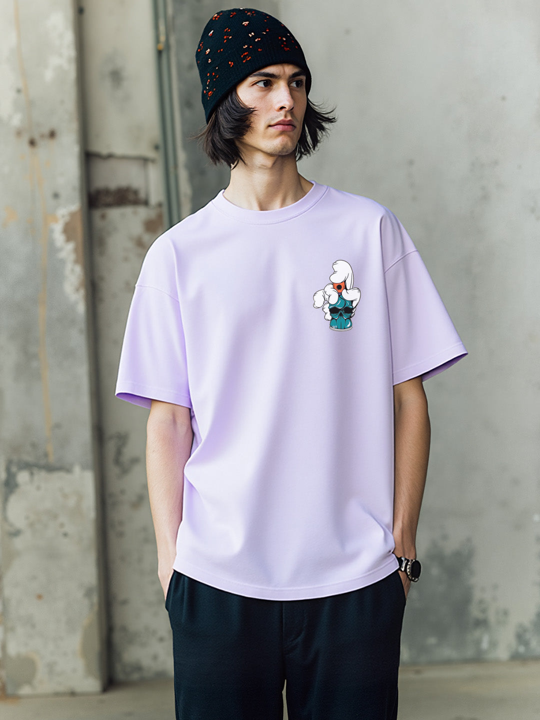 Rackless Graphic Printed Pure Cotton Oversized T-shirt