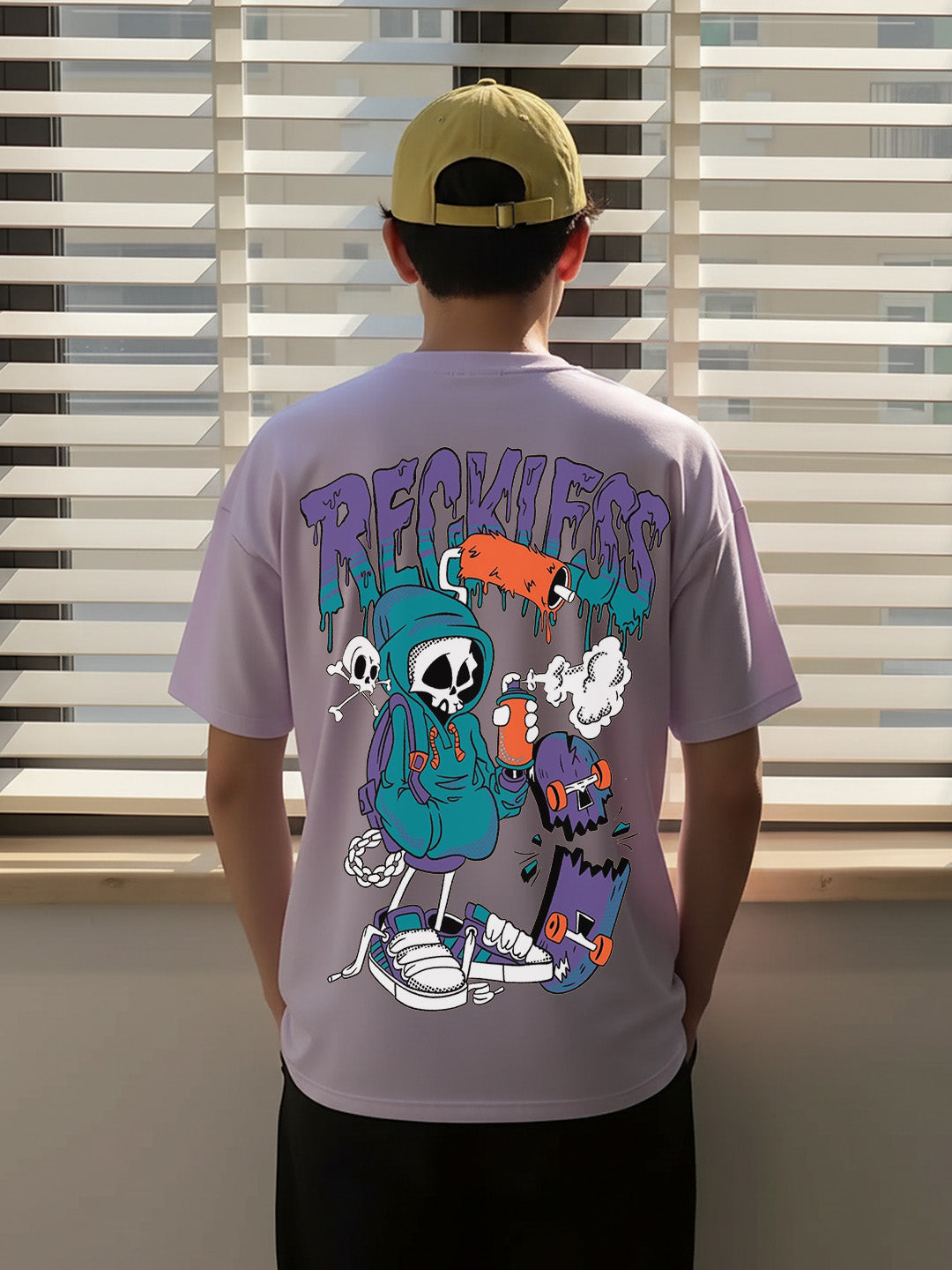 Rackless Graphic Printed Pure Cotton Oversized T-shirt