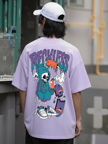 Rackless Graphic Printed Pure Cotton Oversized T-shirt