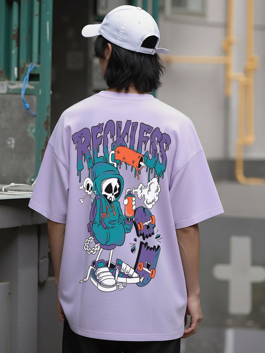 Rackless Graphic Printed Pure Cotton Oversized T-shirt